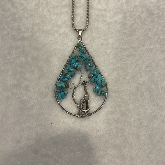 Long Turquoise Giraffe Necklace - Picture 2 of 5